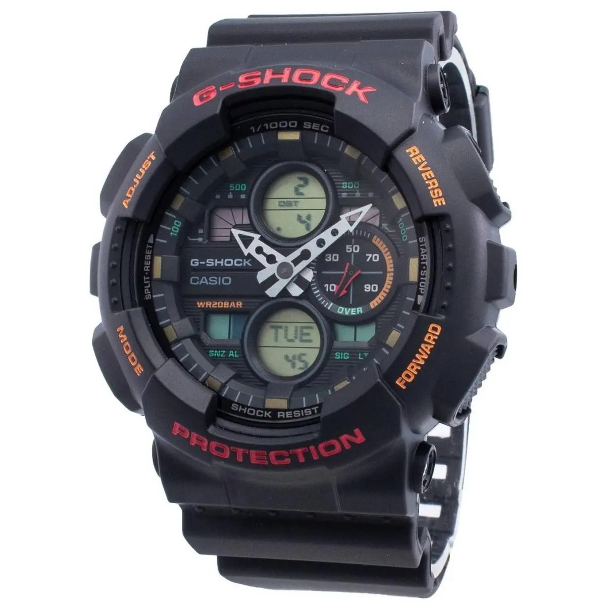 G-shock Quartz Shock Resistant 200M Wristwatch GA-140-1A4 Men`s Watch by Casio