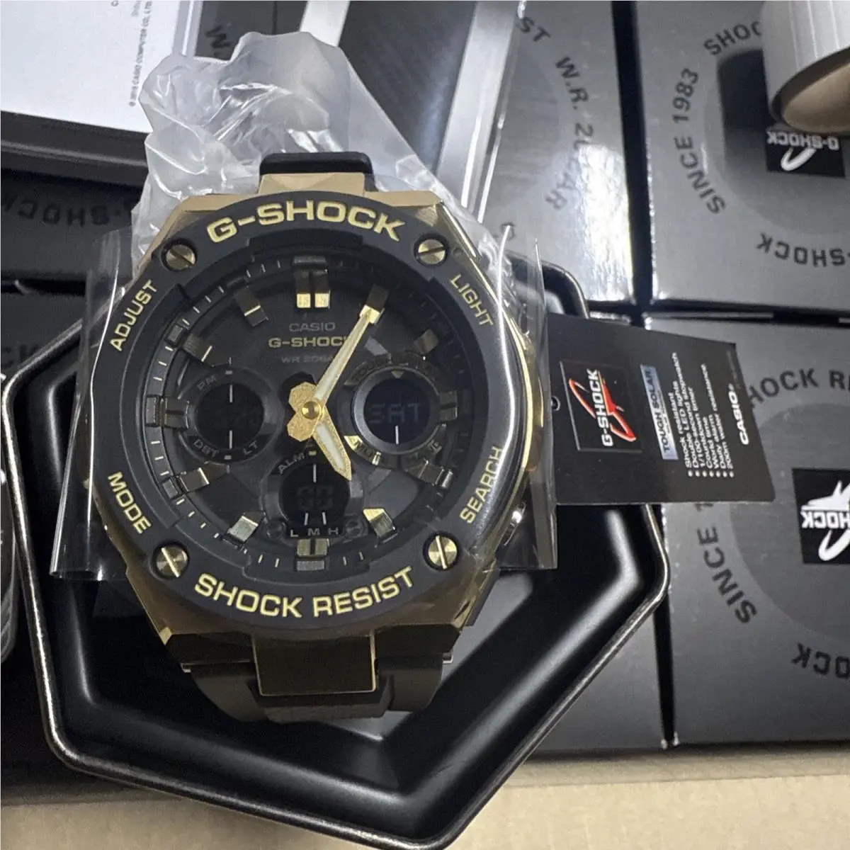 Men`s G-steel Tough Solar Resin Band Gold 200m Watch GSTS100G-1A by Casio