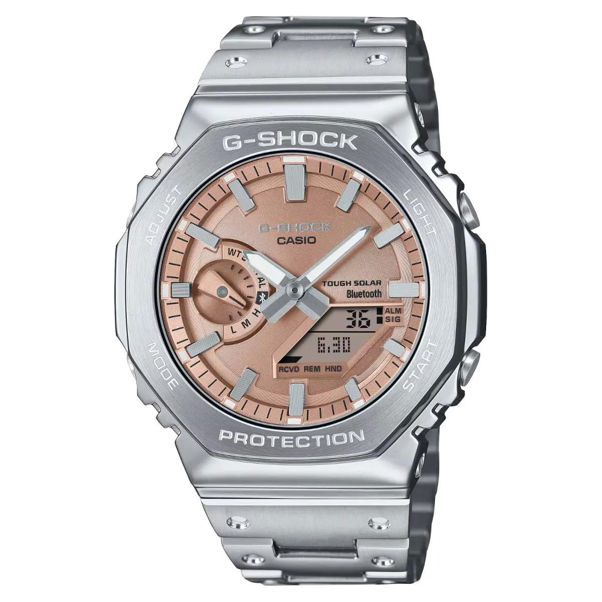 Casio G-shock 2100 Series Pink Dial Stainless Steel Watch GMB2100AD-5A