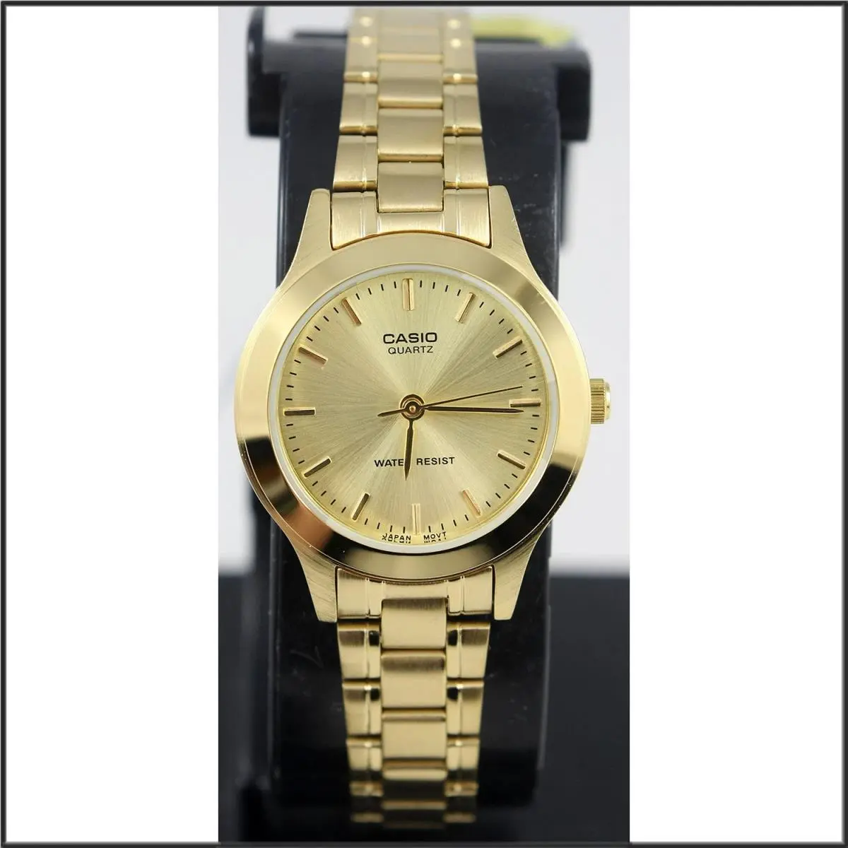 Casio Ladies Stainless Steel Gold Dial Dress Watch LTP1128N-9A