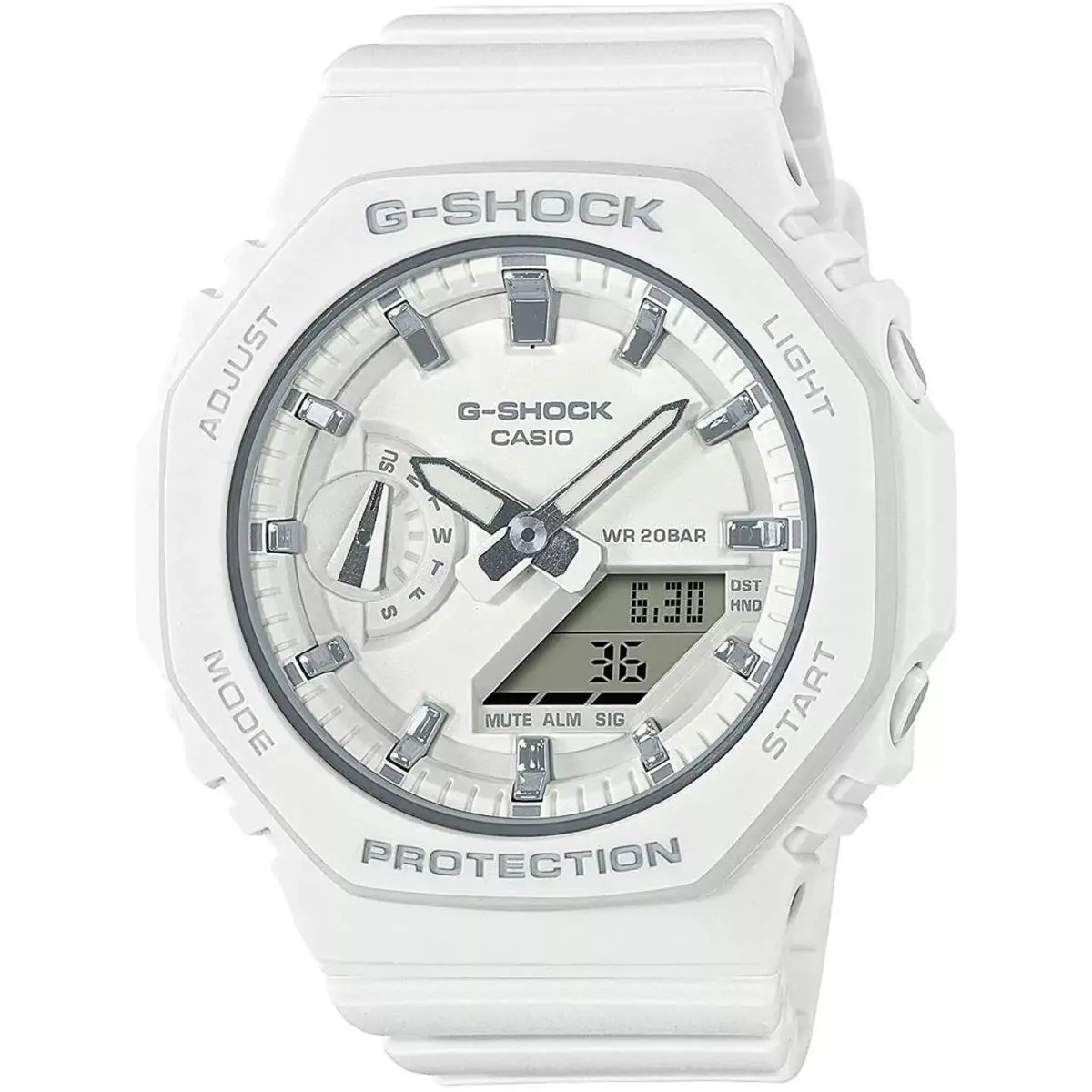 G-shock Analog-digital White/silver Women`s Watch GMAS2100-7A by Casio