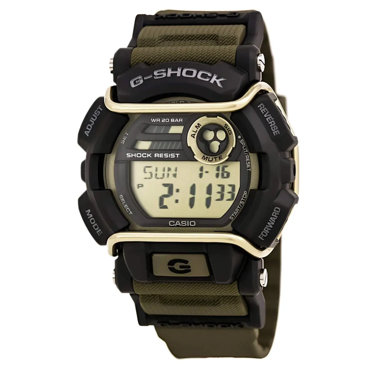 Casio GD400-9 Gent`s Digital Grey Dial Green Resin Band Dive Watch - Face: Grey, Dial: Green, Band: Green