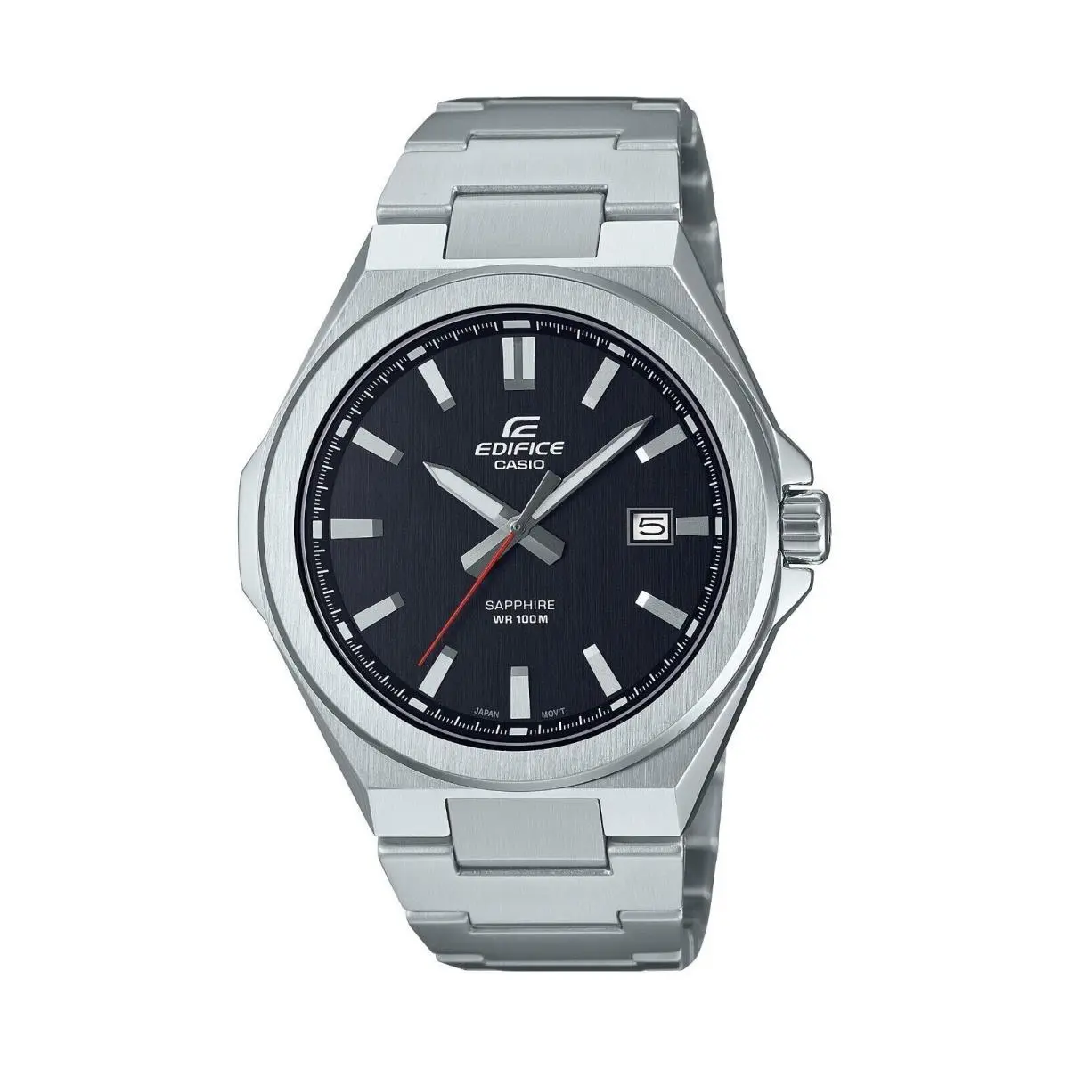 Casio EFB108D-7AV Edifice Watch Sapphire Crystal Date 100 Meter Date 45MM - Dial: Silver, Band: Silver