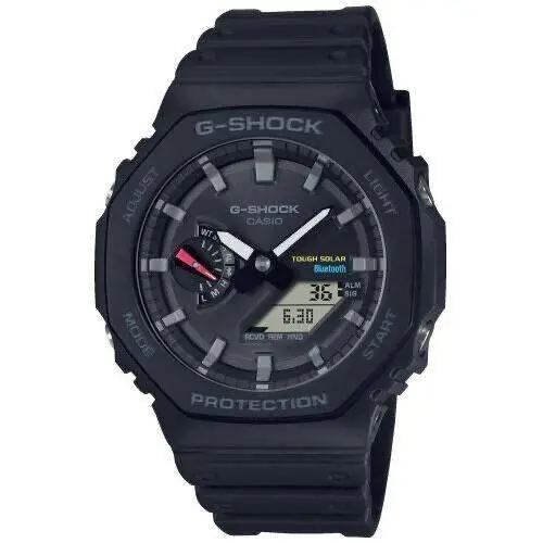 Casio G-shock Carbon Core Bluetooth Solar Black Casioak Watch Gshock GA-B2100-1A - Black, Blue