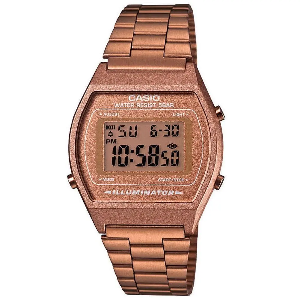 Casio Men`s Rose Gold Steel Digital Flash Alert Watch B640WC-5A