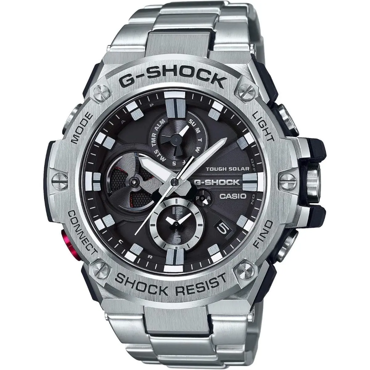 GSTB100D-1A 5513 G-shock G-steel Tough Solar Black Dial Men`s Watch by Casio
