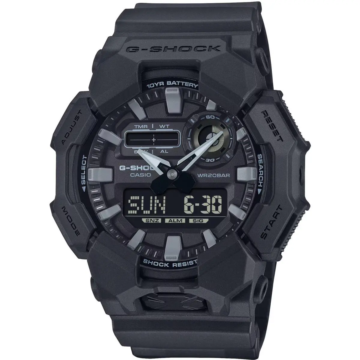 Casio Men`s Watch G-shock Chrono Black Analog-digital Dial Resin Strap GA010-1A1