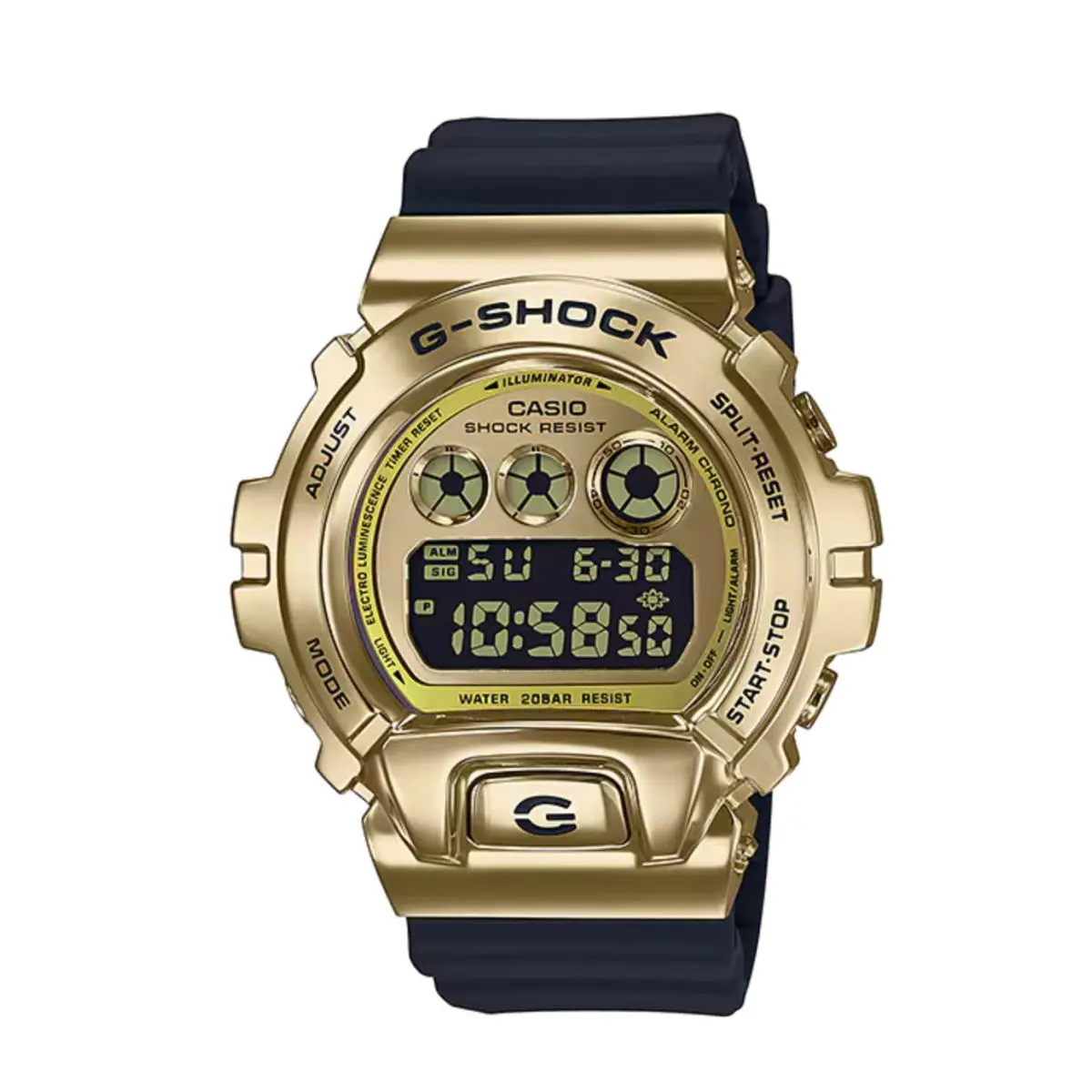 Casio G-shock GM6900G-9 G-steel 6900 Series Gold Steel/resin Quartz Men`s Watch - Dial: Black, Band: Black, Bezel: Gold
