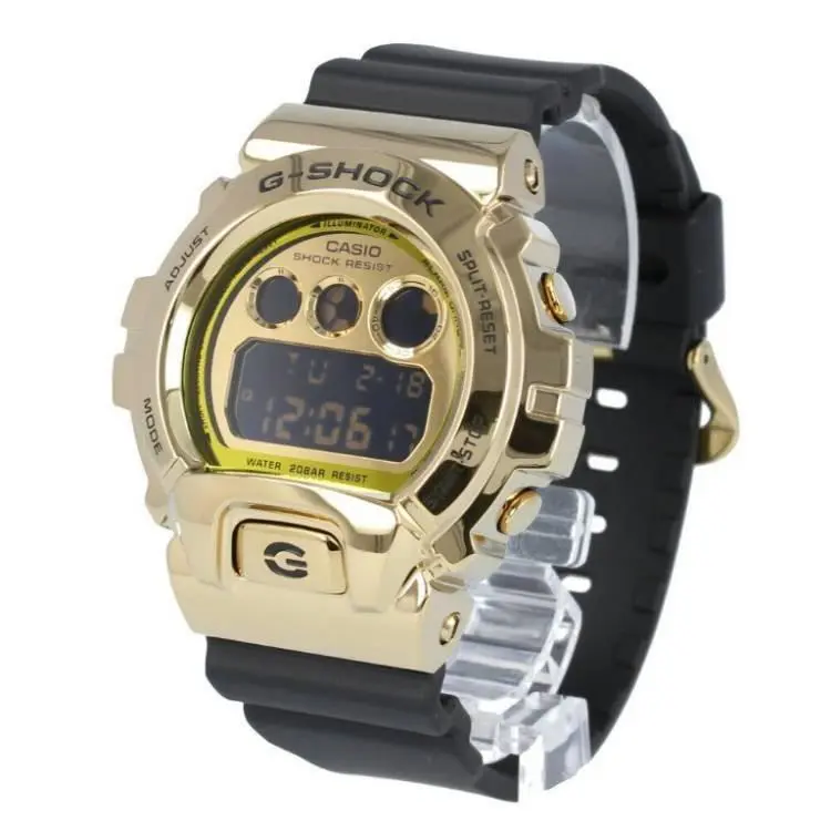 Casio Men`s Digital Watch G-shock Gold and Black Dial Resin Strap GM6900G-9 - Dial: Gold, Band: Black