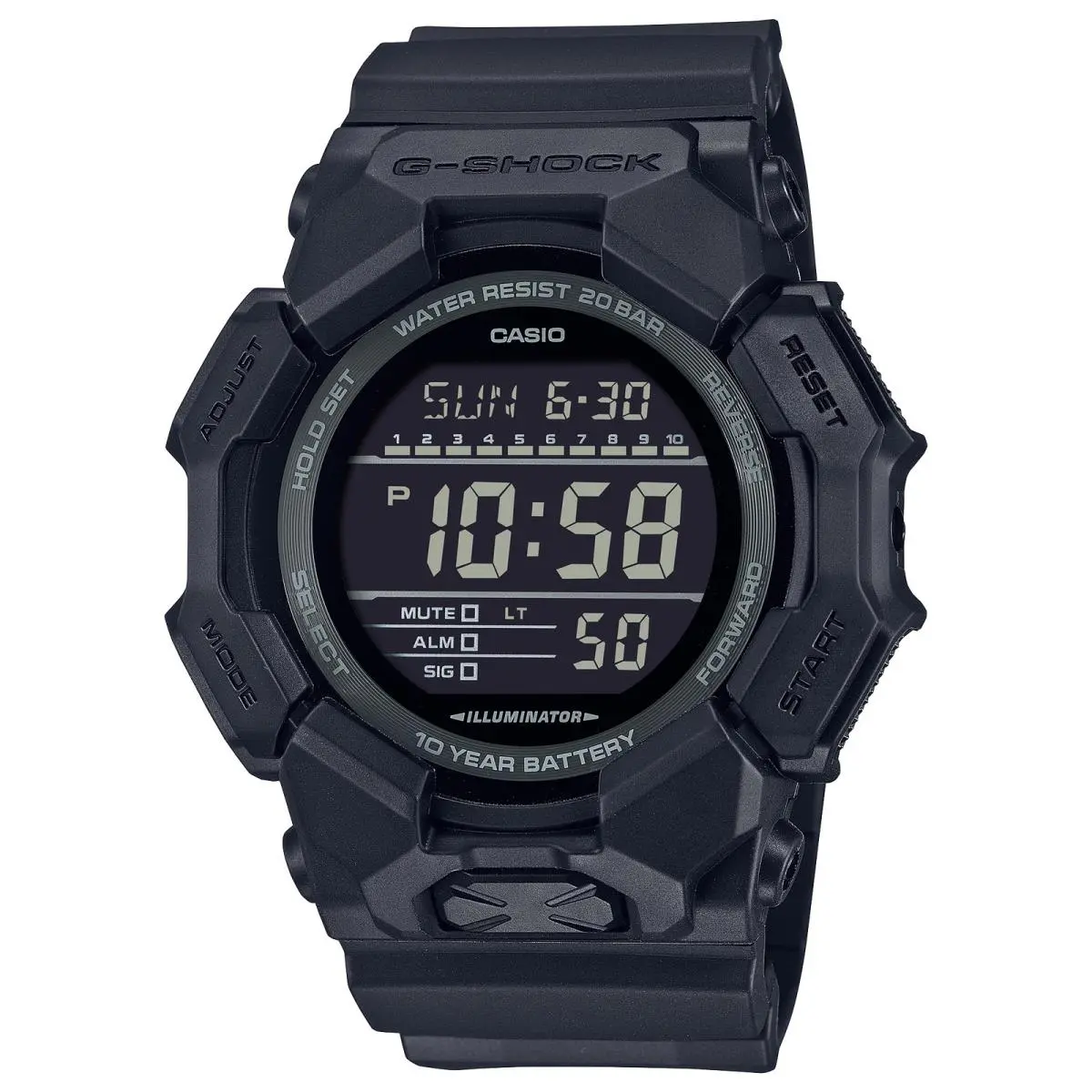 G-shock GD010-1A1 Large Case Resin Black Digital Led GD-010 Series Watch by Casio