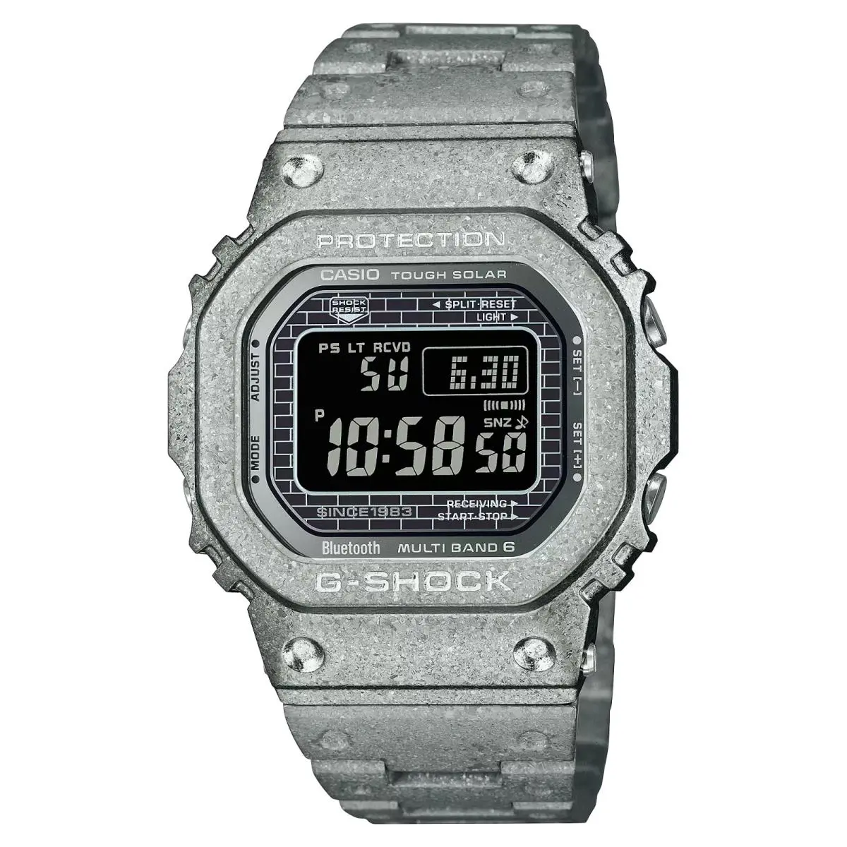Casio G-shock 5000 Series Digital Silver Stainless Steel Watch GMWB5000PS-1