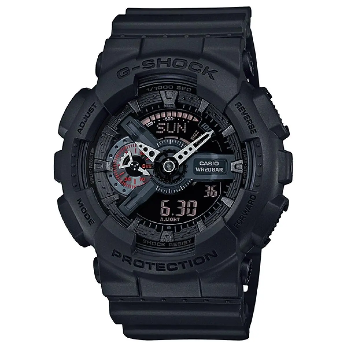 Casio Men`s Watch G-shock Dive Ana-digi Black Dial Resin Strap GA110MB-1A - Black, Dial: Black, Band: Black