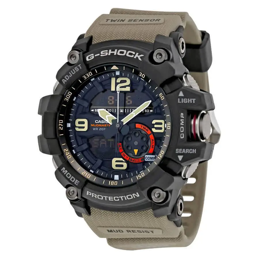 Casio G-shock Black Dial Tan Resin Strap Men`s Watch GG1000-1A5 - Dial: Black, Band: Brown, Gray, White, Beige, Green