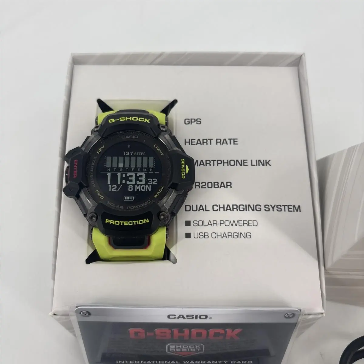 G-shock GBD-H2000 Series Black Dial Green Resin Band Watch GBDH2000-1A9 by Casio