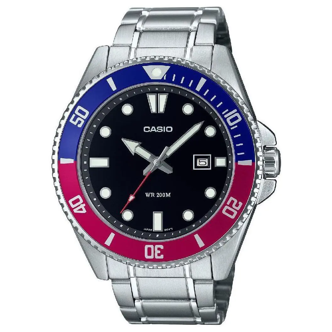 Casio Standard Analog Stainless Steel Black Dial Quartz MDV-107D-1A3 Watch