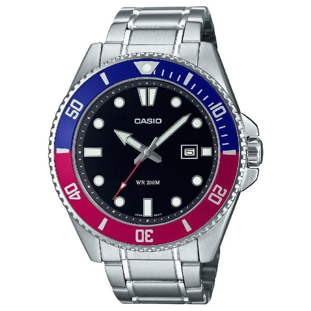 Casio Standard Analog Stainless Steel Black Dial Quartz MDV-107D-1A3 Watch