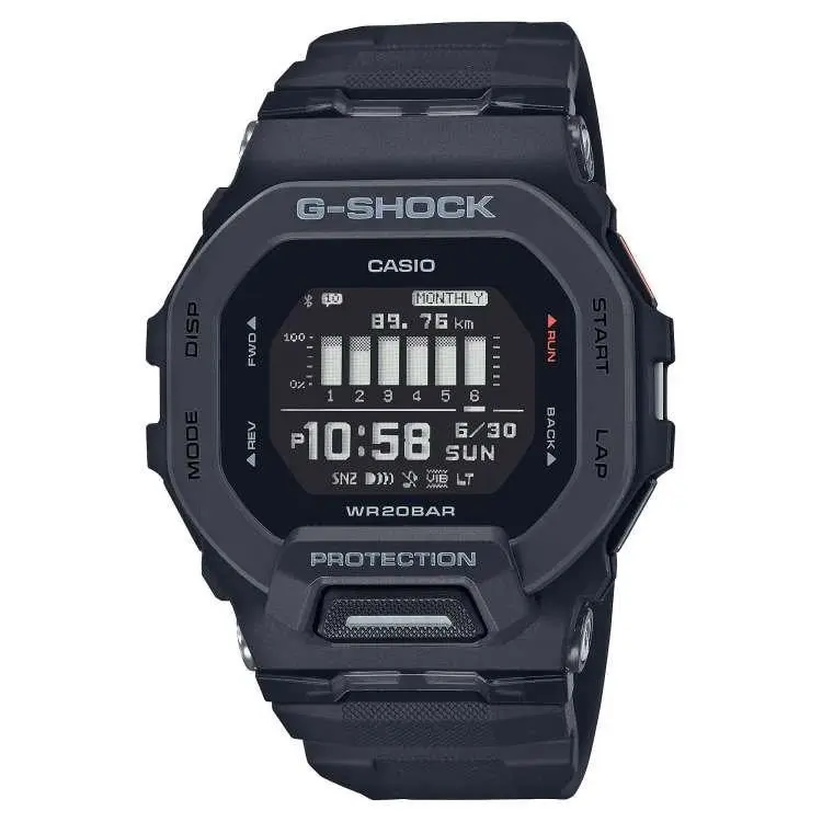 G-shock Move GBD200-1 Square Case Black Digital Watch by Casio