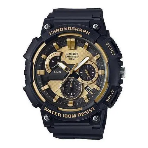 Casio MCW200H-9AV Chronograph Watch Black Resin Band 100 Meter WR Date