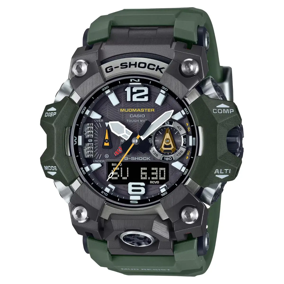 Casio G-shock Mudmaster Black Dial Green Resin Band Watch GWGB1000-3A