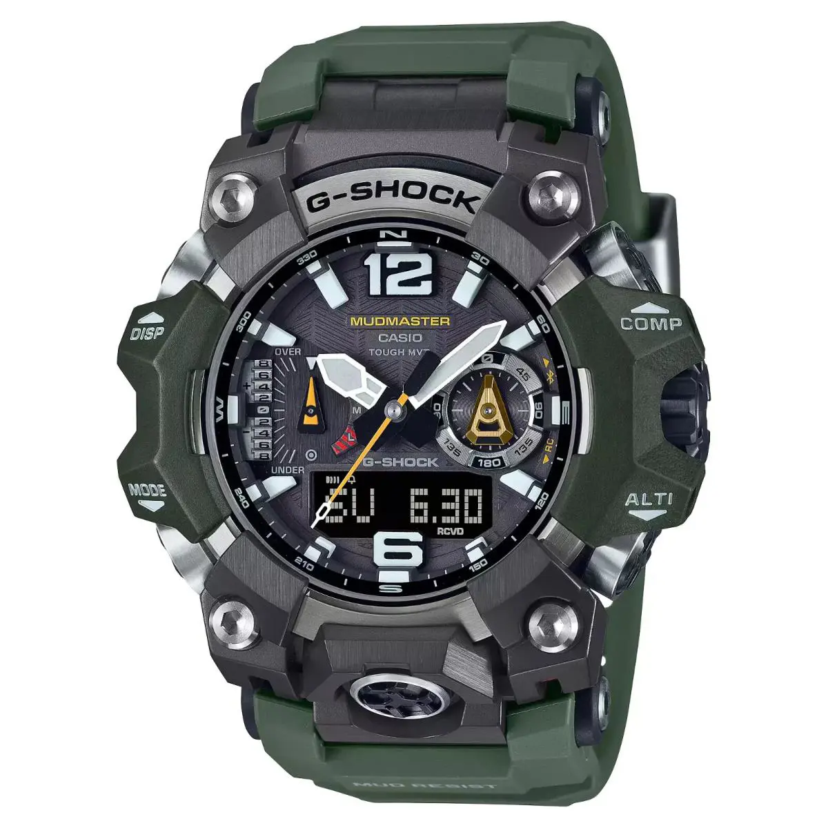 Casio G-shock Mudmaster Black Dial Green Resin Band Watch GWGB1000-3A