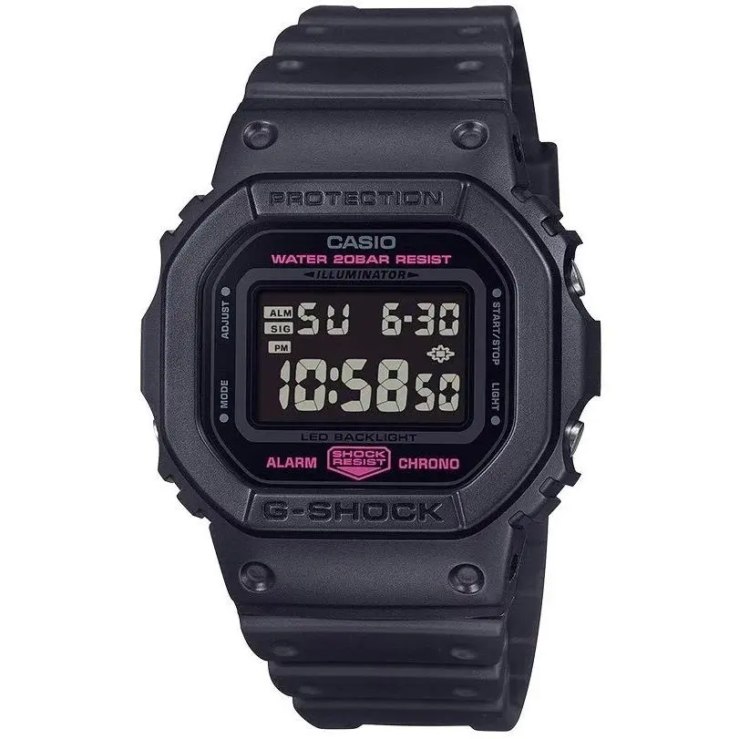 Casio G-shock DW-5600PK-1D Black Digital Men`s Watch – Pink Ribbon Edition –