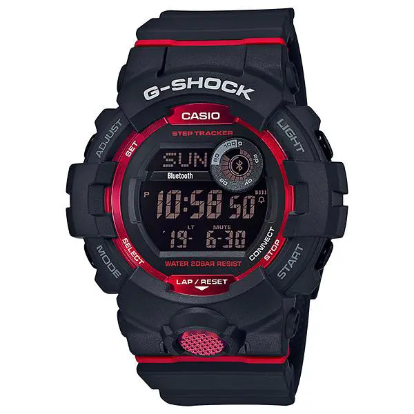 Casio G-shock GBD-800-1 Bluetooth Black/red Resin Digital Watch