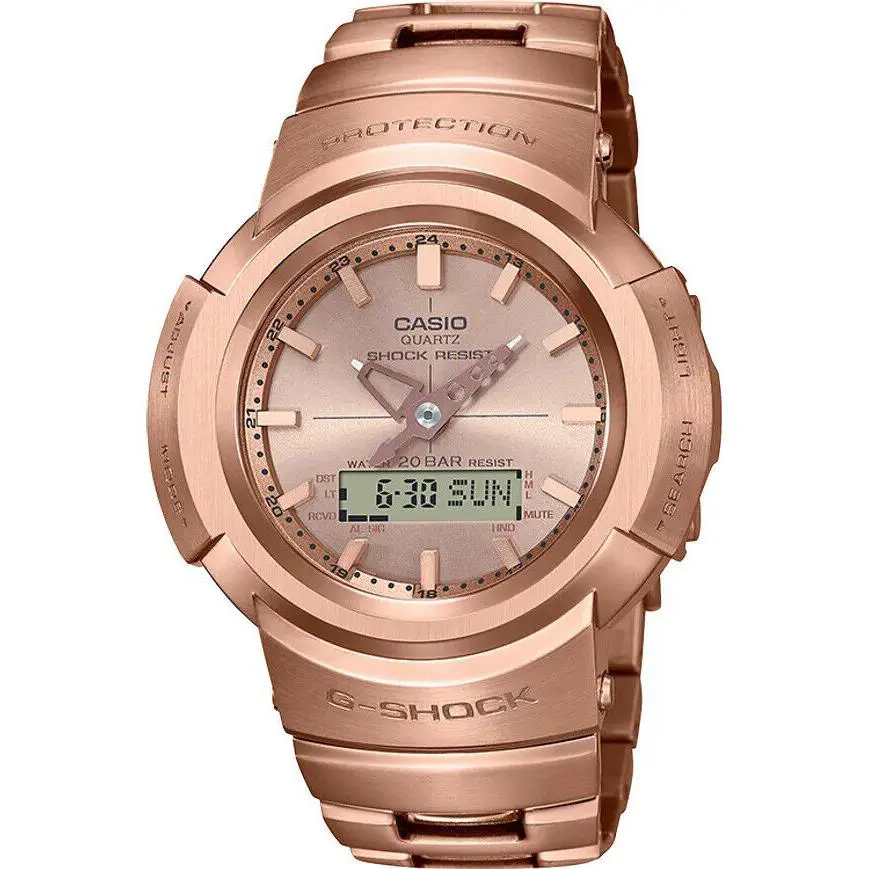 Casio G-shock Full Metal Rosegold Ion-plated Ana-digi Mens Watch AWM500GD-4A - Dial: Rose Gold, Band: Rose Gold, Bezel: Rose Gold