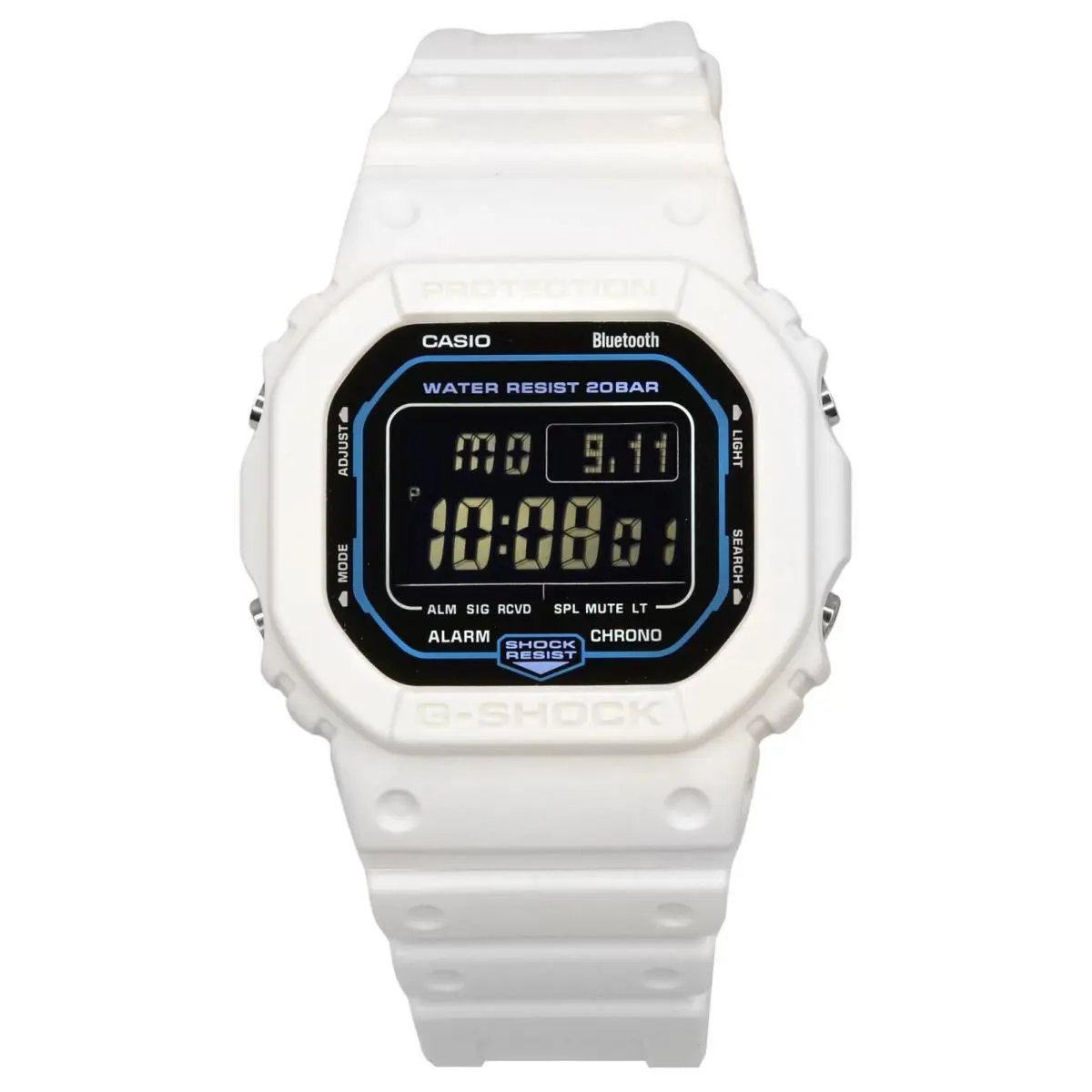 Casio G-shock Digital Resin Strap White Band Men`s Watch DWB5600SF-7