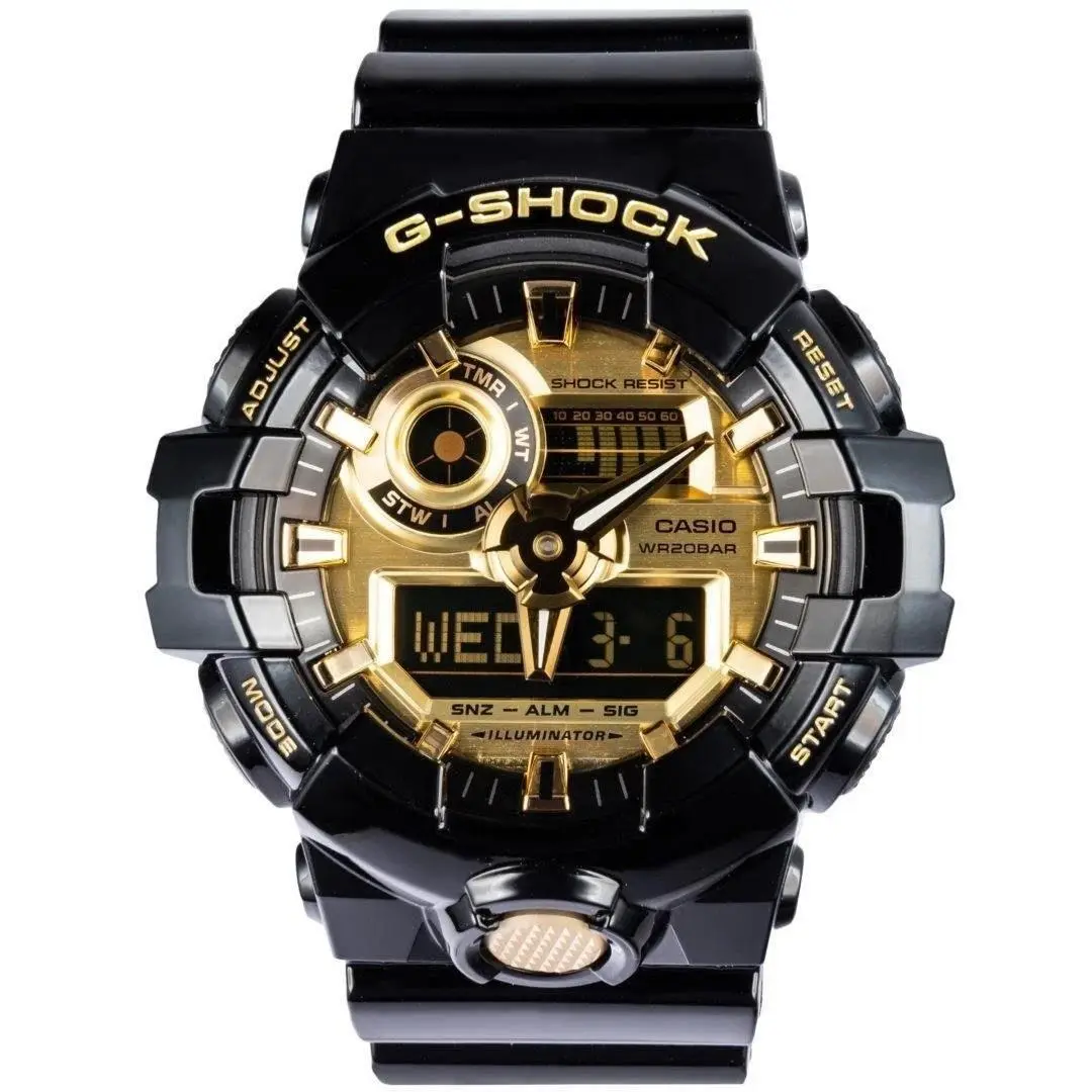 Casio Men`s G Shock Quartz Analog Digital Black Resin Casual Watch GA-710GB-1ACR