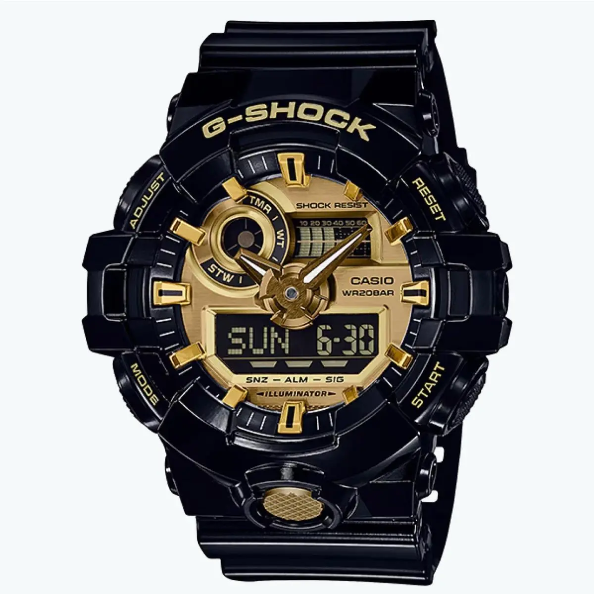 G-shock GA-710GB-1A Black/gold Dial Black Rubber Band by Casio