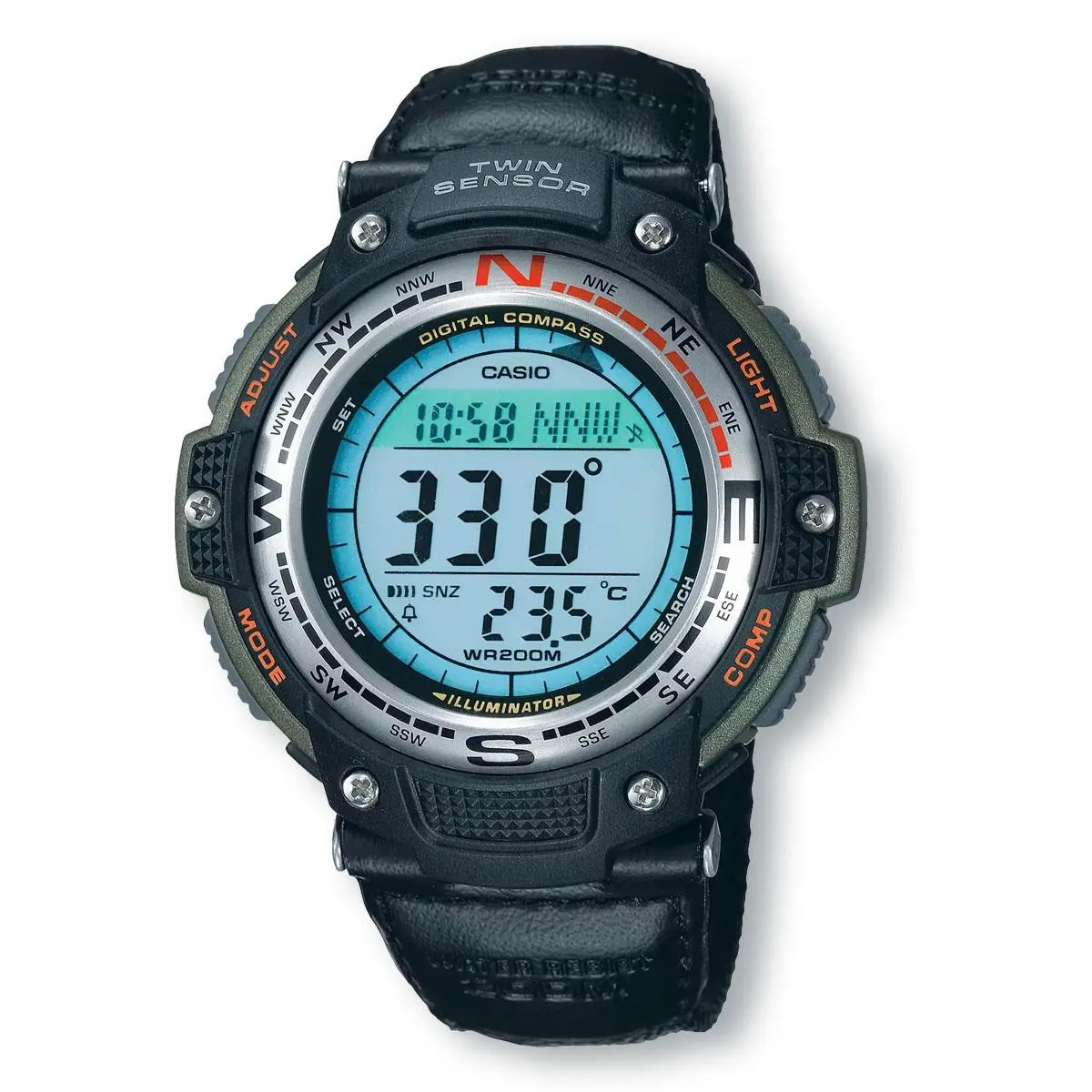 SGW100B-3V Twin Sensor Digital Compass Sporty Watch by Casio