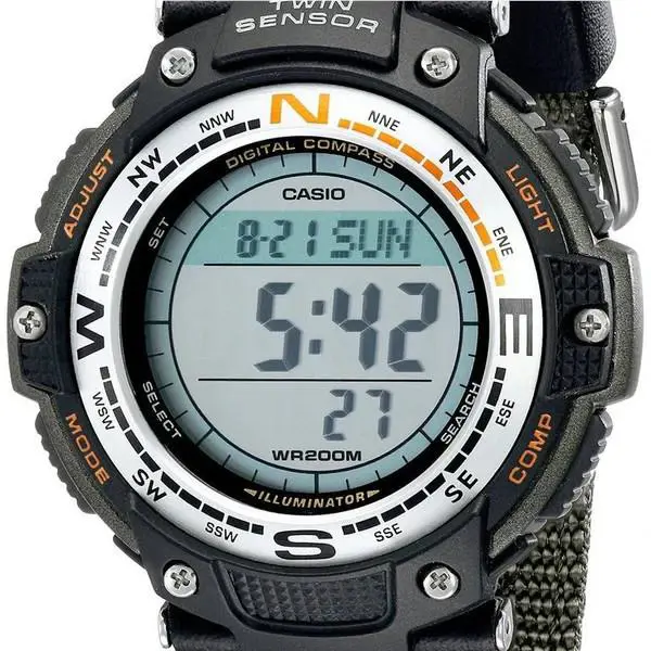 Casio Twin Sensor SGW-100B-3V Compass Thermometer 200M Water Resistant Watch