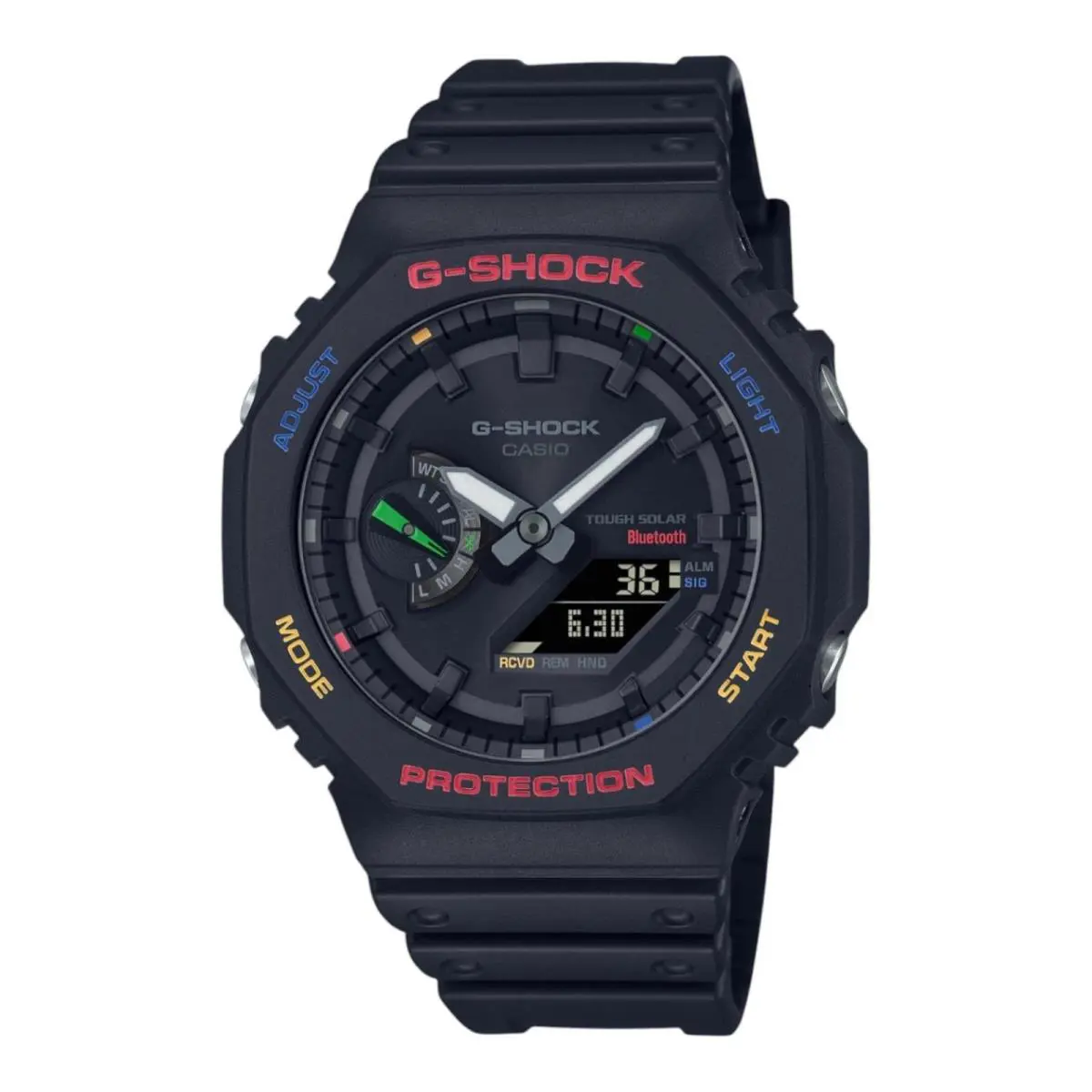 Casio G-shock Black Dial Solar Sports Resin Strap 200M Men`s Watch GA-B2100FC-1A