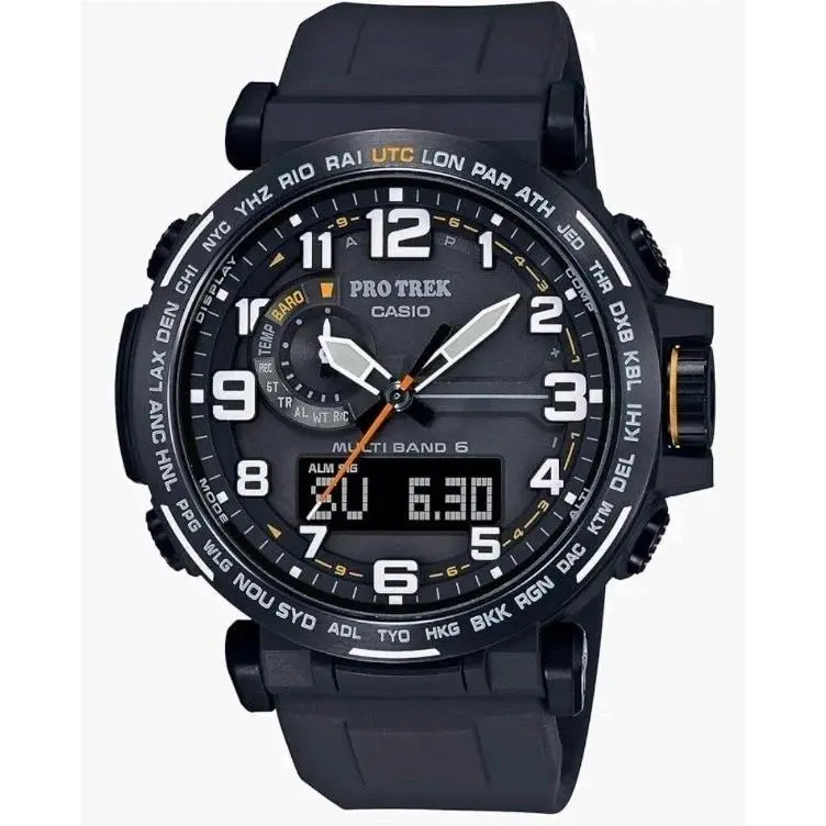 Casio Pro Trek 51.5mm Black Stainless Steel Case Black Silicone PRW6600Y-1A9