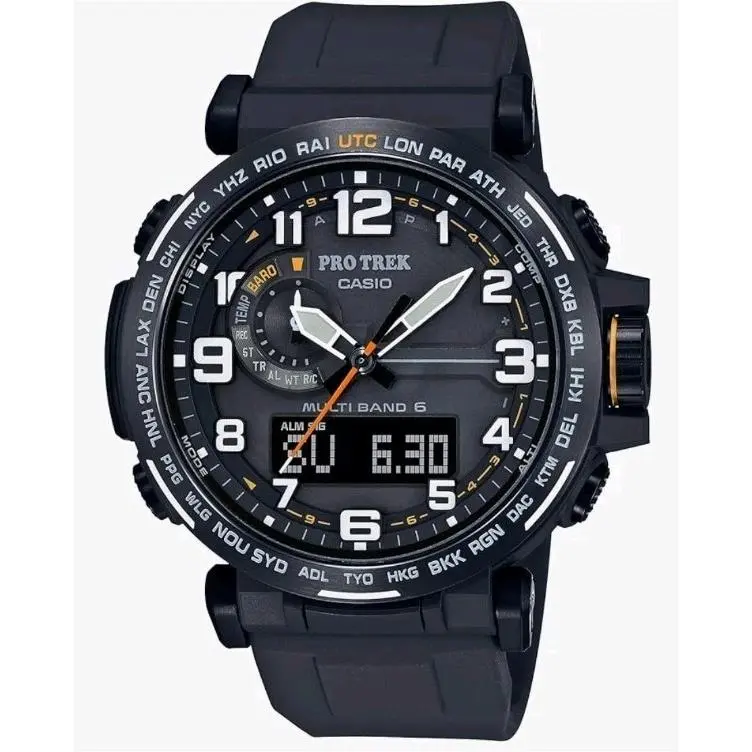 Pro Trek 51.5mm Black Stainless Steel Case Black Silicone PRW6600Y-1A9 by Casio