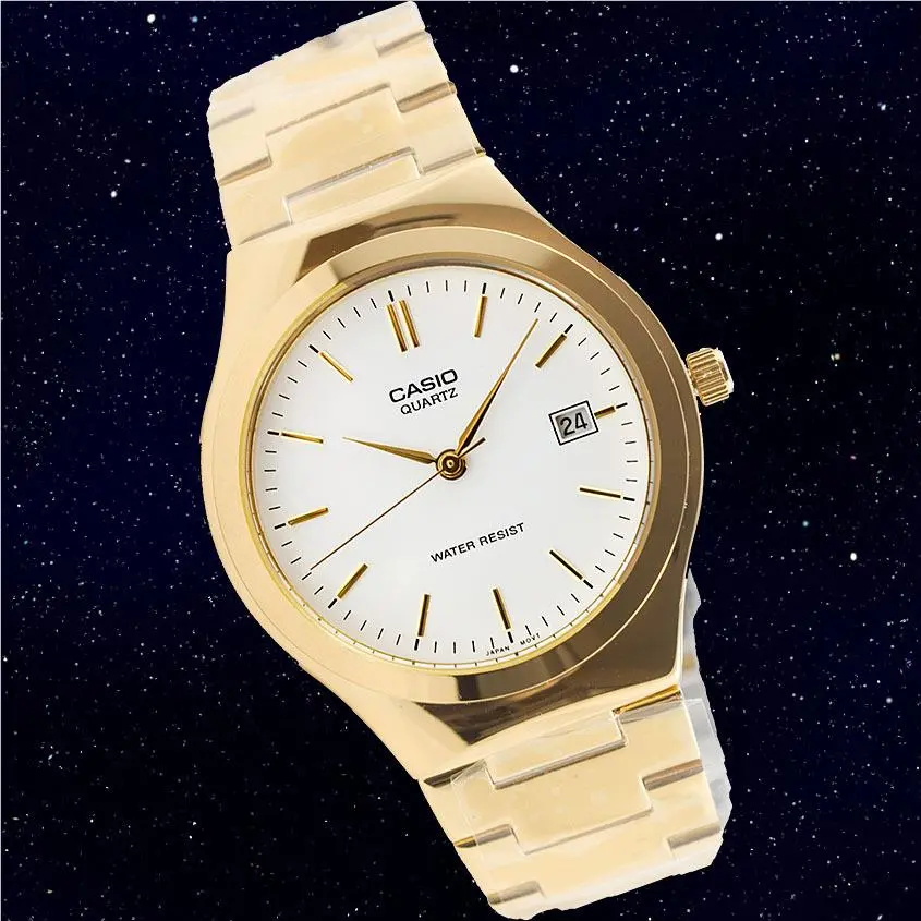 Casio Men`s Analog Gold Stainless Steel Band Date Display Watch MTP-1170N-7A