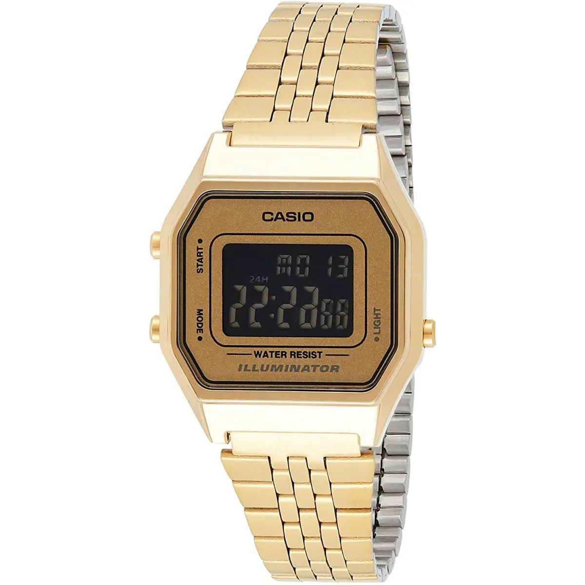 Casio LA680WGA-9BDF Women`s Quartz Watch Gold Stainless Steel Band