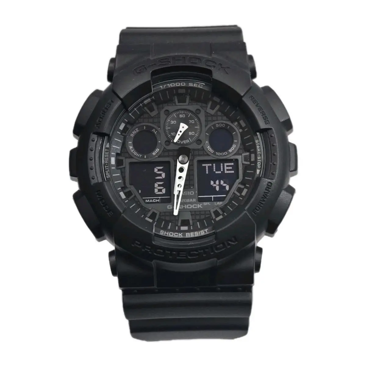Casio G Shock Analog Digital GA100-1A1 GA100 GA-100 Big Dial All Black w Box