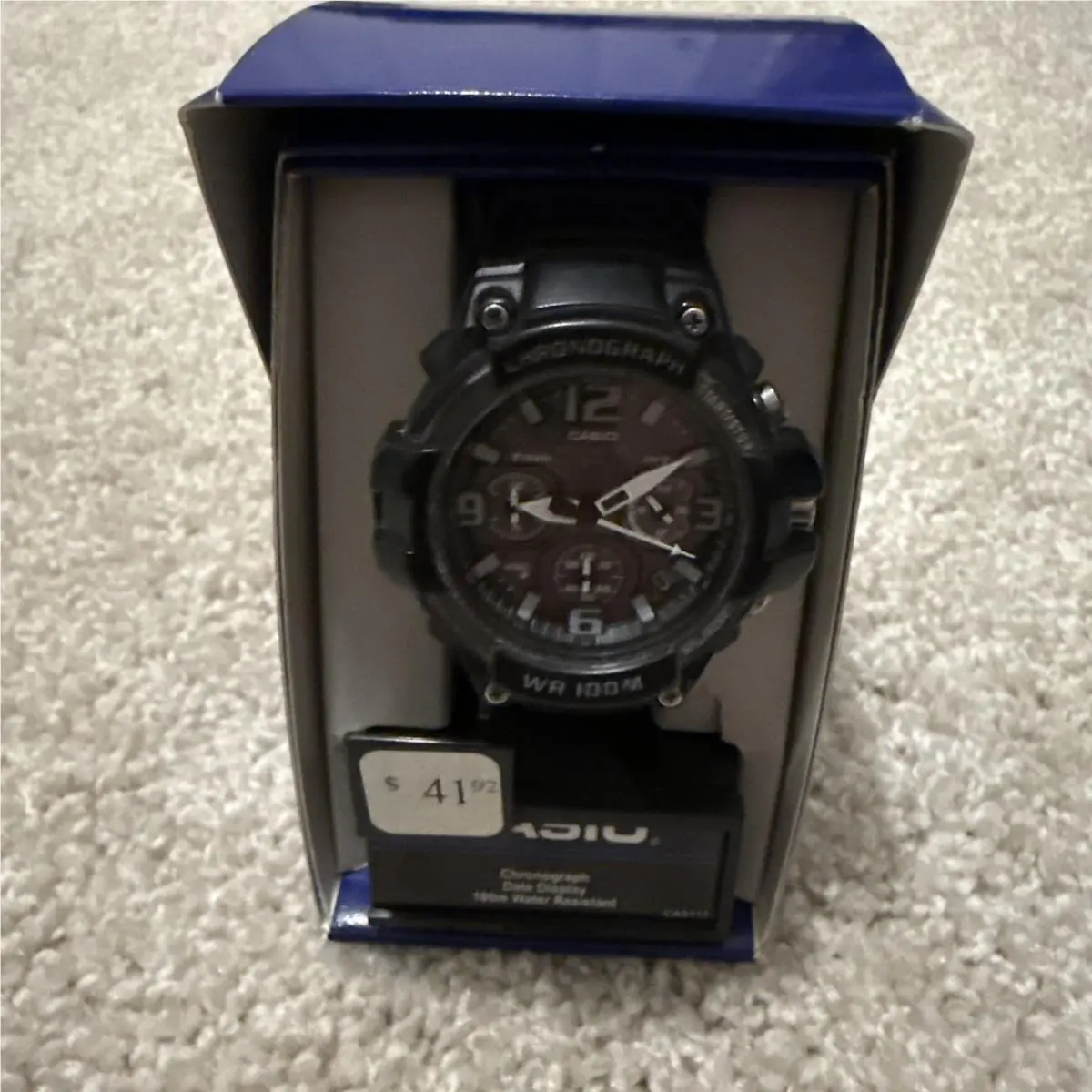 Casio Men`s Quartz Chronograph Resin Band Sport 49mm Watch MCW100H-1A3V - Dial: Black, Band: Black, Bezel: Black