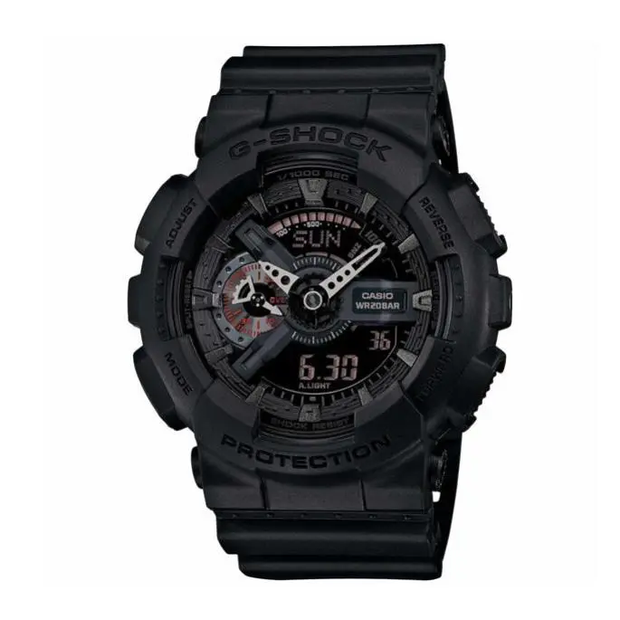 Men`s G-shock Quartz Black Rubber Shock Resistant GA-110MB-1ACR Casio Watch