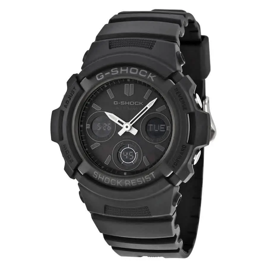 Casio G-shock Tough Solar Power A-c Men`s Watch AWGM100B-1A - Black, Dial: Black, Band: Black
