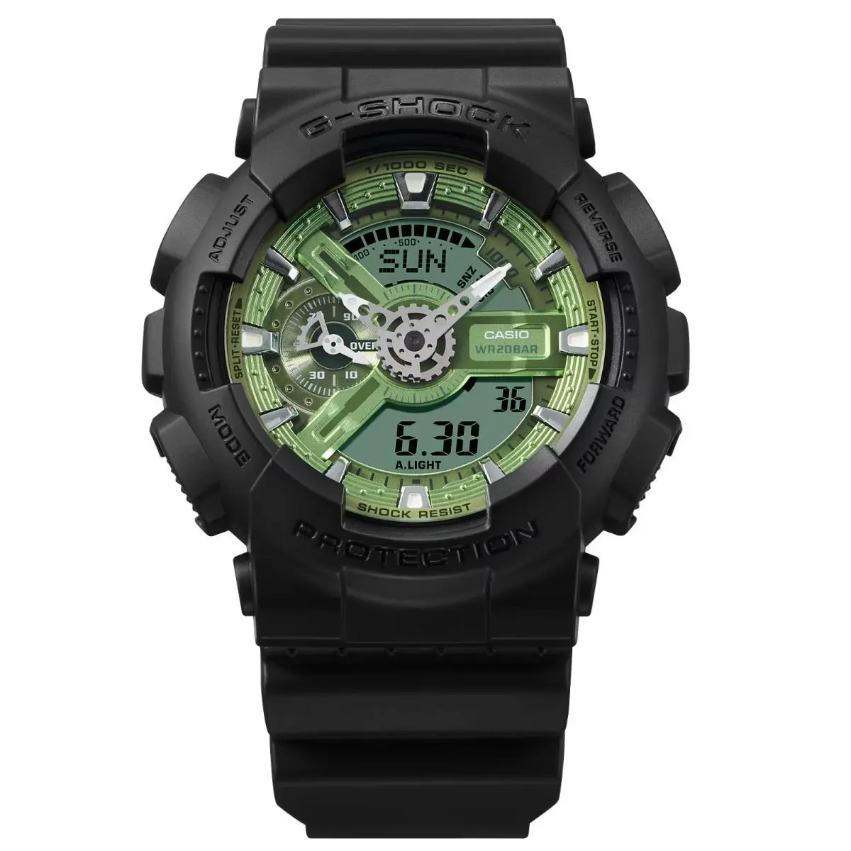 Casio G-shock Analog Digital GA-110 Series Green Dial Watch GA110CD-1A3