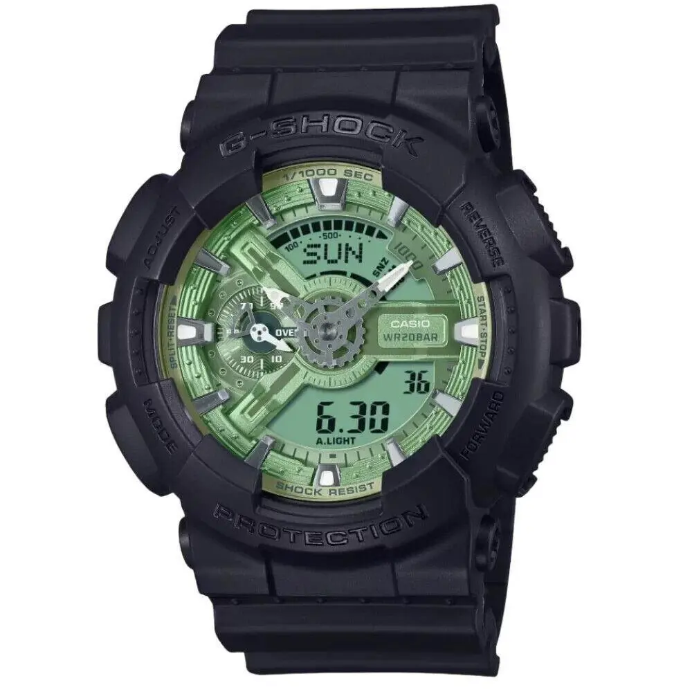Casio G-shock Analog Digital GA-110 Series Green Dial Watch GA110CD-1A3