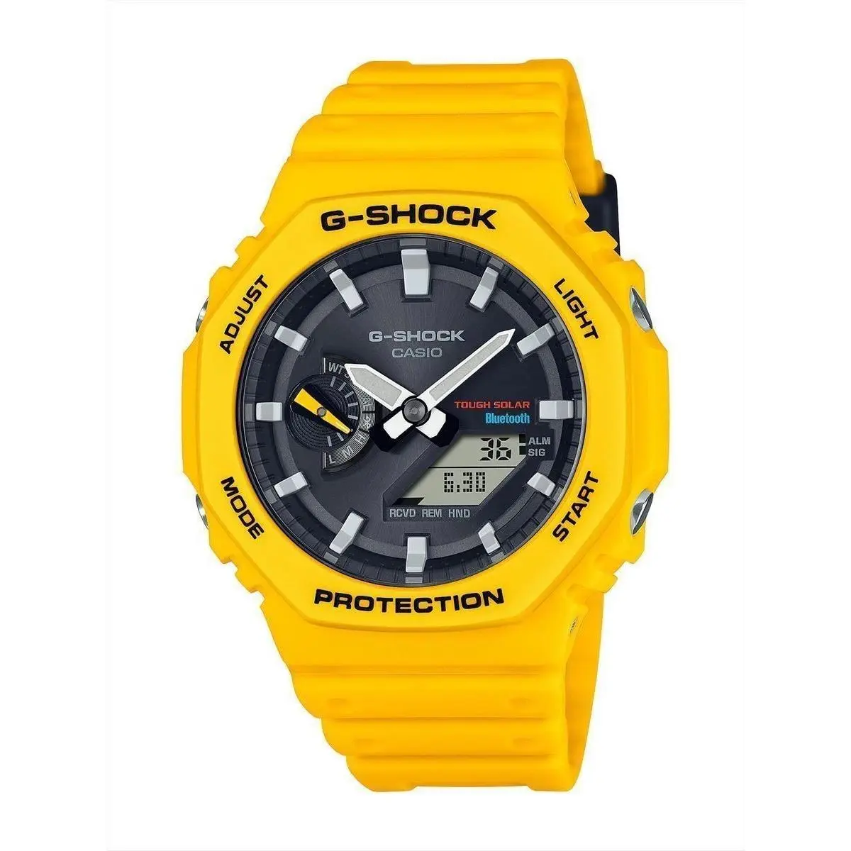 G-shock Bluetooth Tough Solar Black Dial Yellow Men`s Watch GA-B2100C-9A by Casio