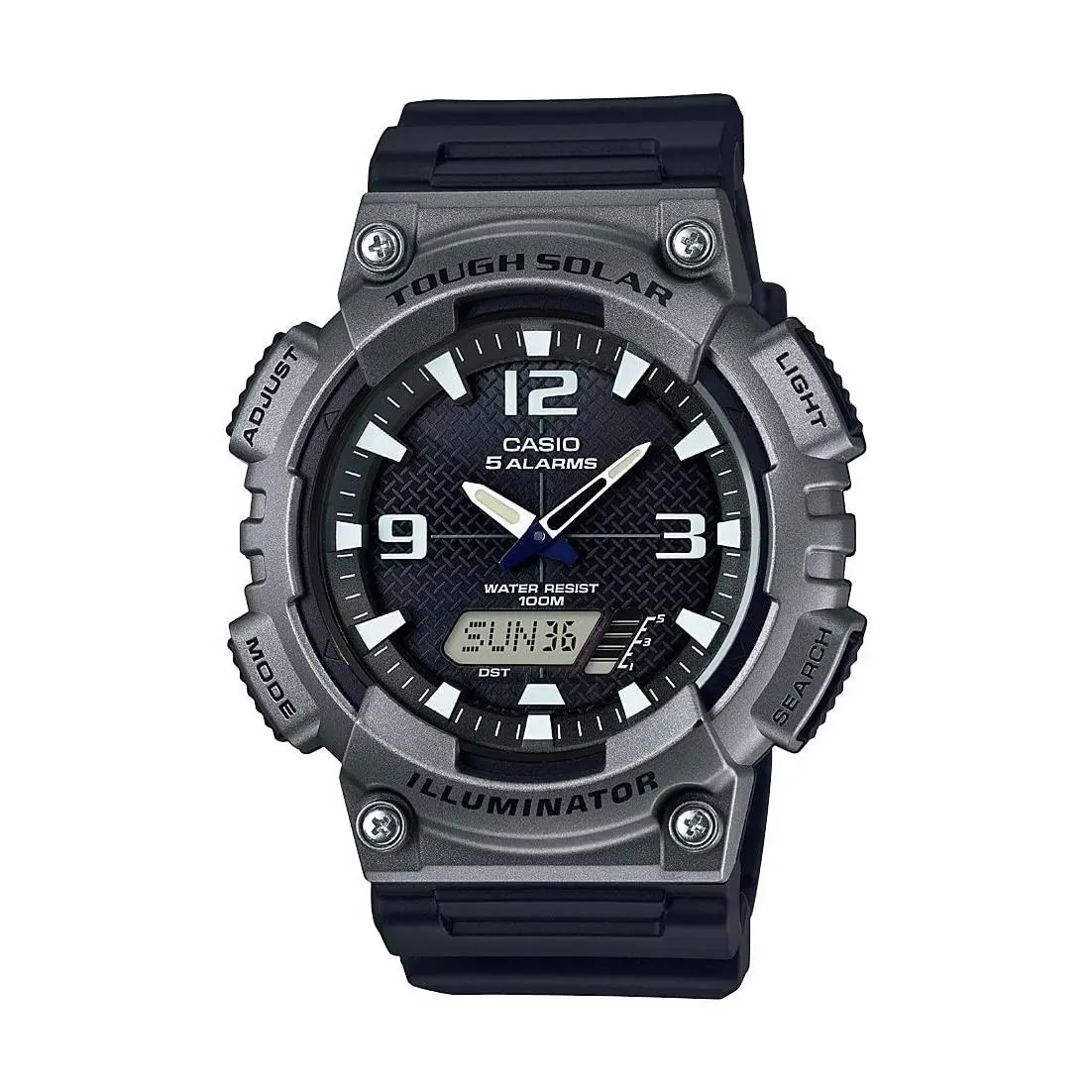 AQS800W Series Analog Digital Watch Black/grey 100M WR Solar by Casio
