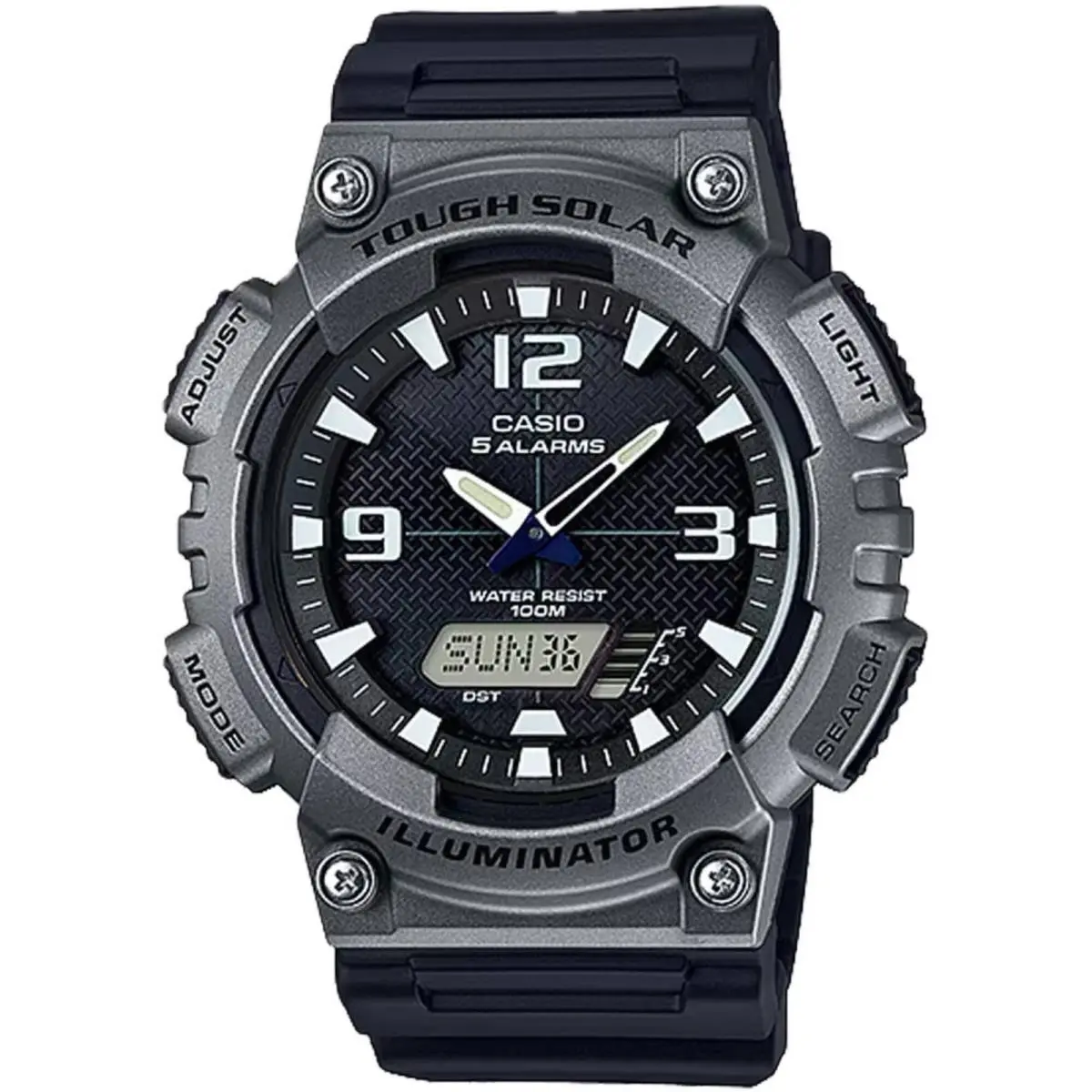 Casio Men`s Watch Alarm Analog-digital Dial Black Strap Quartz AQ-S810W-1A4V - Dial: Black, Band: Black