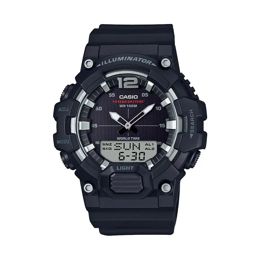 Casio Men`s Quartz Ana-digi Alarm 10-Year Battery Resin 48mm Watch HDC700-1AV