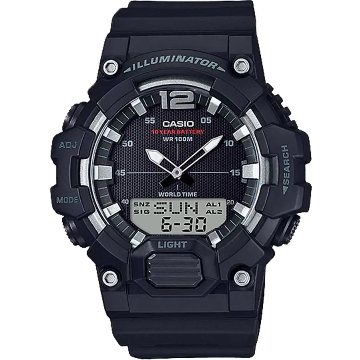 Casio Men`s Watch Alarm Grey and Black Analog-digital Dial Strap HDC-700-1AV