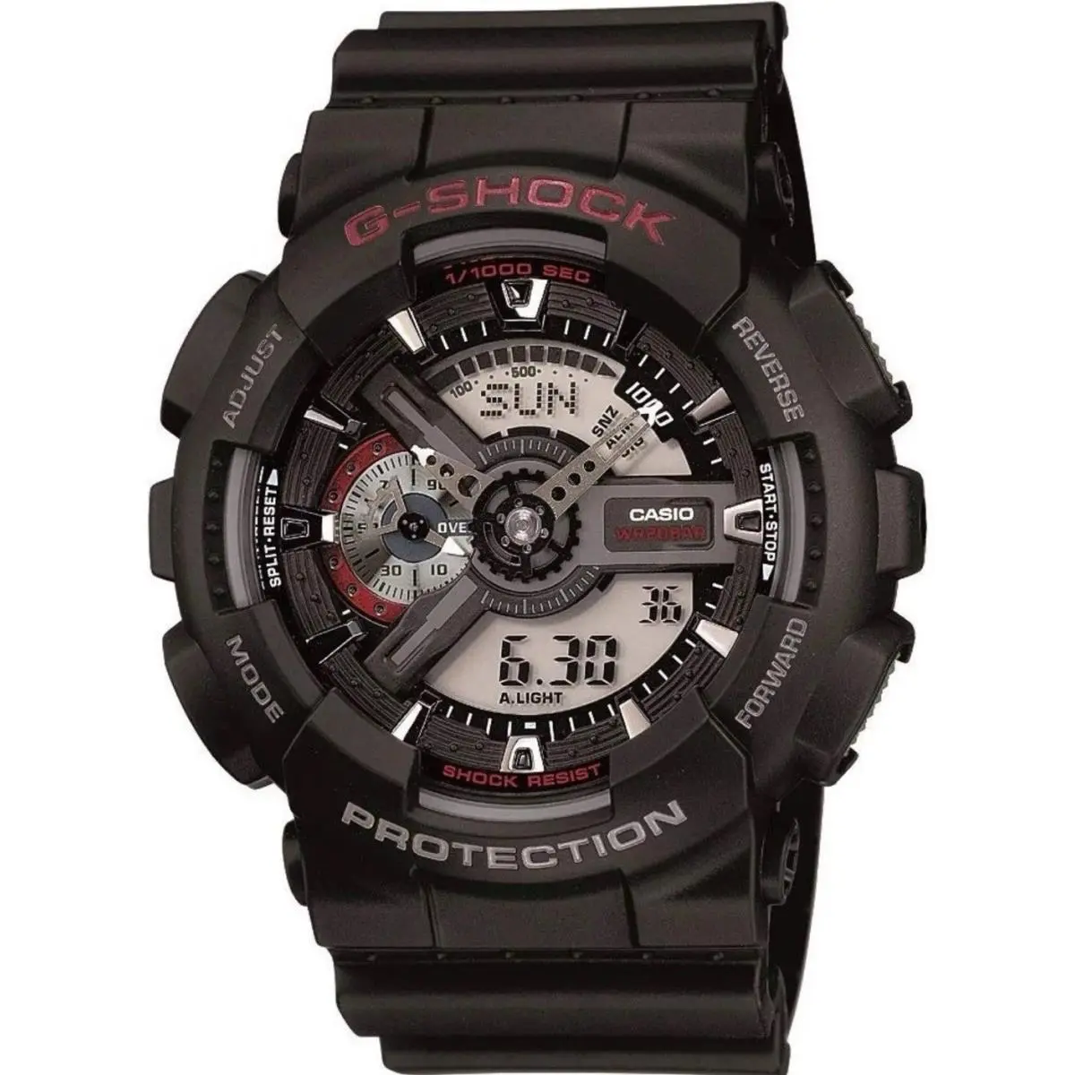 Casio G-shock INT-GA-110-1ADR Black Skeleton Dial Analog Digital Watch