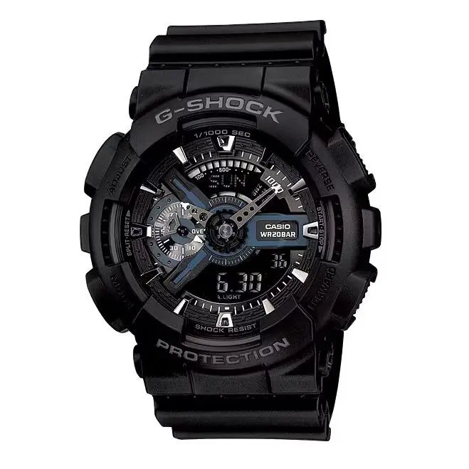 G-shock GA110-1B Men`s XL 3D Stealth Black Blue Resin Ana-digi Watch by Casio